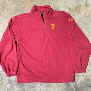 USC Red Quarter-Zip Sweater